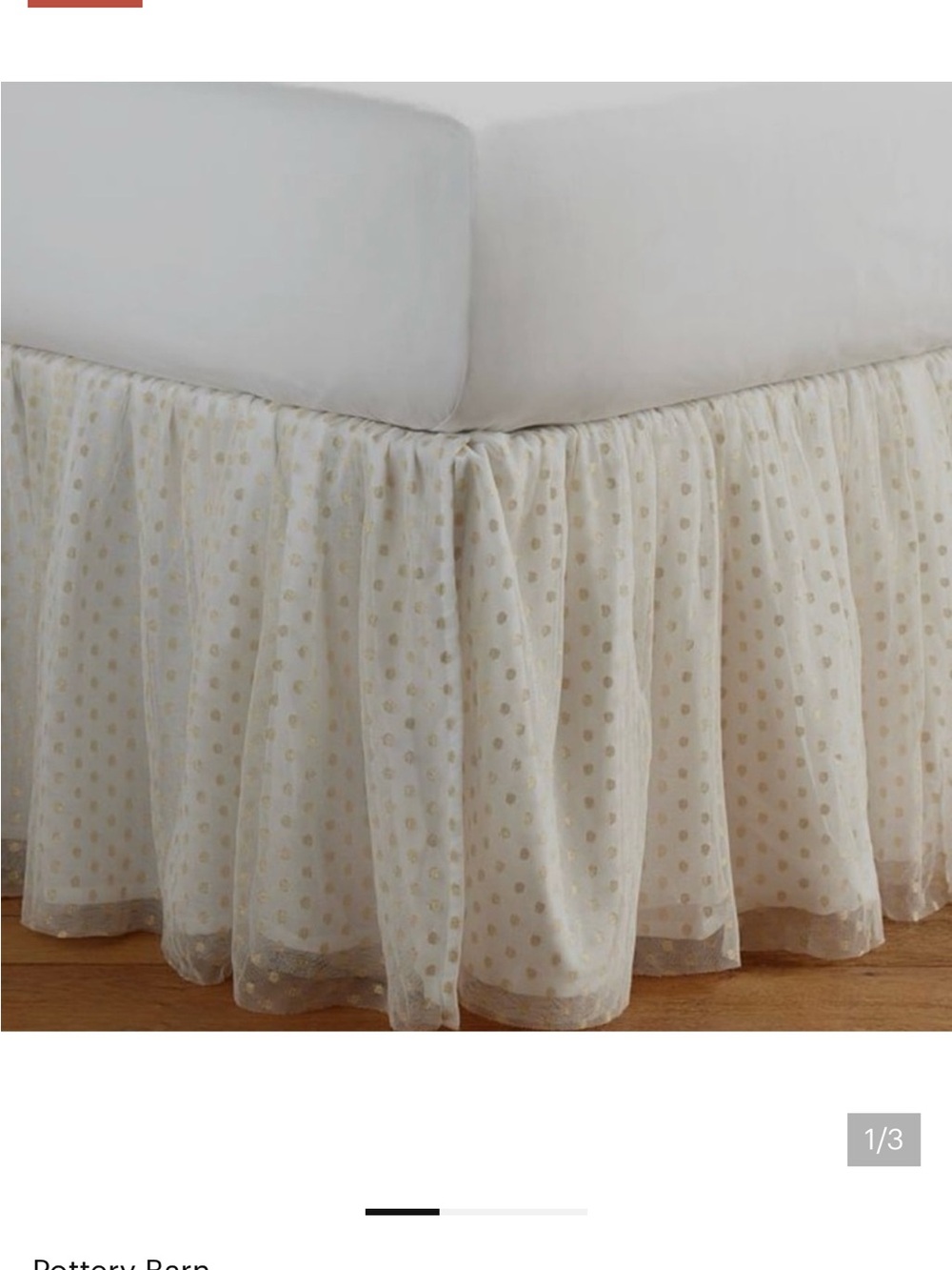 Polka Dot Ruffled Bed Skirt in Ivory